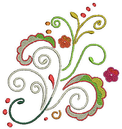 Embroidery Design: Scrollworks floral swirls 5.97w X 6.37h