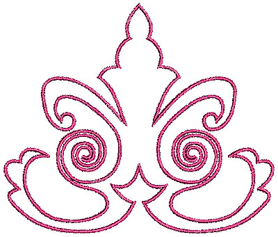 Embroidery Design: Scrollworks design 1 outline 4.44w X 3.76h