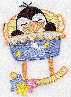 Embroidery Design: Baby bird in cradle large 3.47w X 4.97h