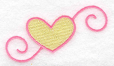Embroidery Design: Heart with swirls 3.02w X 1.64h