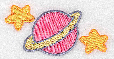 Embroidery Design: Planet with rings and stars 3.08w X 1.59h