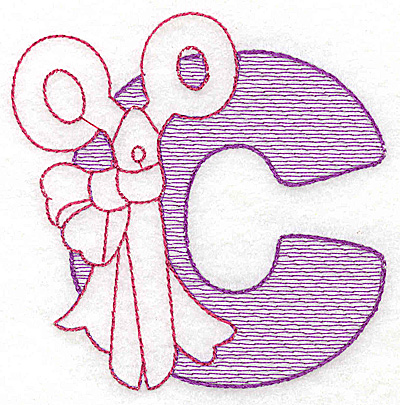 Embroidery Design: C large 4.68w X 4.62h