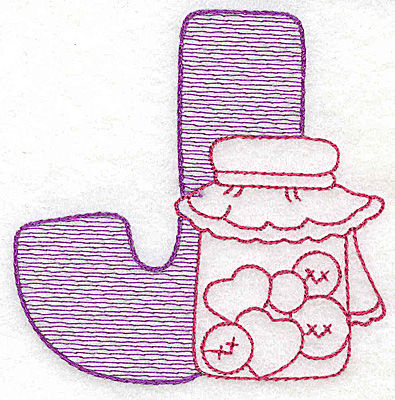 Embroidery Design: J large 4.12w X 4.12h