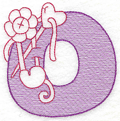 Embroidery Design: O large 4.50w X 4.43h