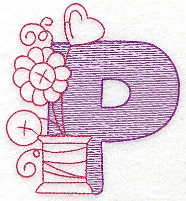 Embroidery Design: P large 5.06w X 4.56h