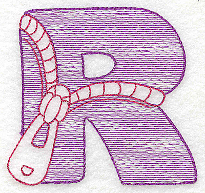 Embroidery Design: R large 4.12w X 4.37h