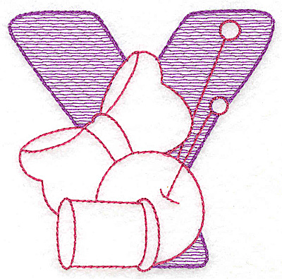 Embroidery Design: Y large 4.18w X 4.18h