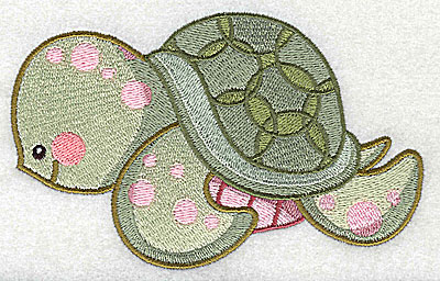 Embroidery Design: Sea turtle large 4.97w X 3.13h