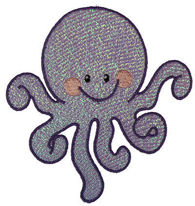 Embroidery Design: Mylar Octopus  4.62w X 4.89h