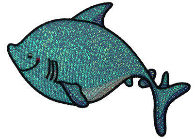 Embroidery Design: Mylar Shark 4.97w X 3.69h