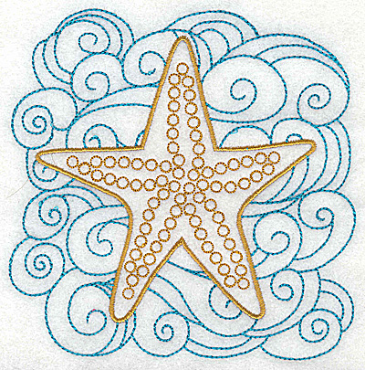 Embroidery Design: Starfish with swirls large 4.97w X 4.98h