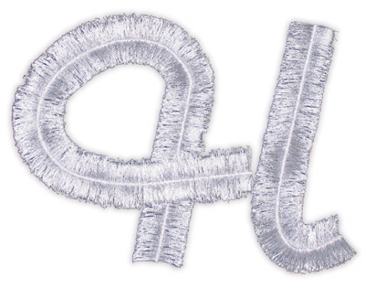 Embroidery Design: Script Fringe Letter H5.66" x 4.63"