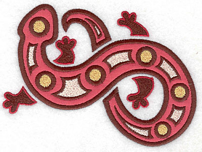 Embroidery Design: Gecko A with applique 5.60w X 4.20h