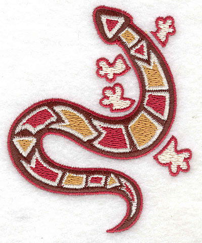 Embroidery Design: Gecko C 3.12w X 3.81h