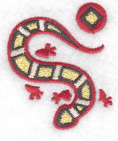 Embroidery Design: Gecko vertical 1.85w X 2.29h