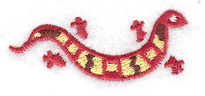 Embroidery Design: Gecko horizontal 2.38w X 0.96h