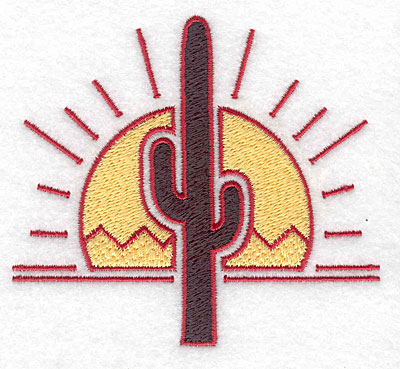Embroidery Design: Cactus with sun 3.87w X 3.53h