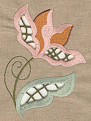 Embroidery Design: Cutwork flower B 3.50w X 4.95h