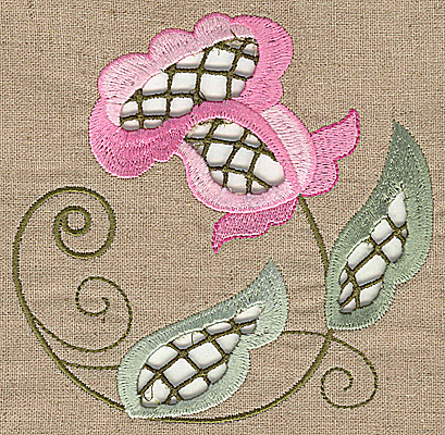 Embroidery Design: Cutwork flower E 4.95w X 4.95h