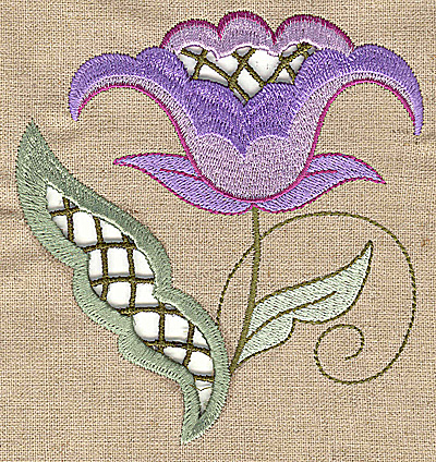 Embroidery Design: Cutwork flower H 4.54w X 4.96h