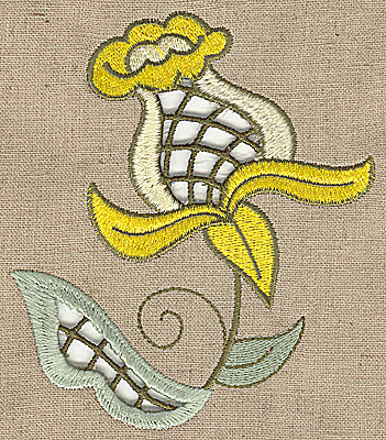 Embroidery Design: Cutwork flower N 4.25w X 4.99h
