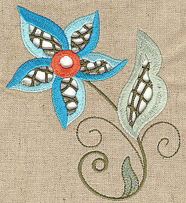 Embroidery Design: Cutwork flower O 4.48w X 4.90h