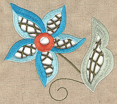Embroidery Design: Cutwork flower P 4.92w X 4.39h
