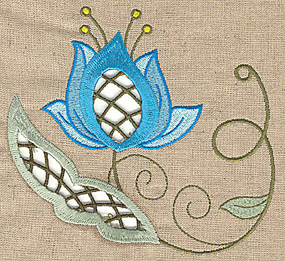 Embroidery Design: Cutwork flower Q 5.52w X 4.97h