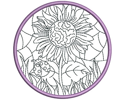 Embroidery Design: Stain Glass Sun Catcher 10 3.98w X 3.98h