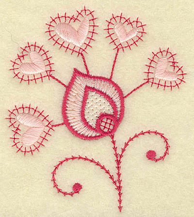Embroidery Design: Floral hearts 3.37w X 3.83h