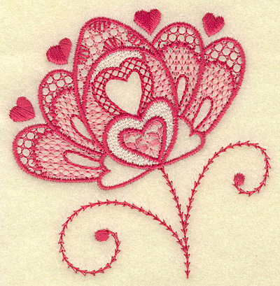 Embroidery Design: Floral hearts 3.61w X 3.80h
