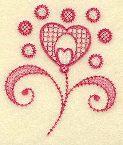 Embroidery Design: Floral hearts and swirls 3.30w X 3.86h