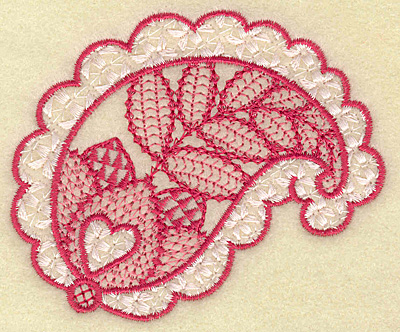 Embroidery Design: Hearts in leaf 3.58w X 3.03h