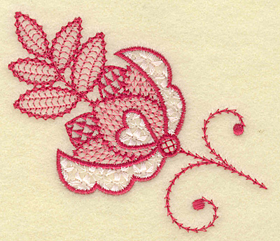 Embroidery Design: Floral hearts and leaves 3.13w X 3.84h