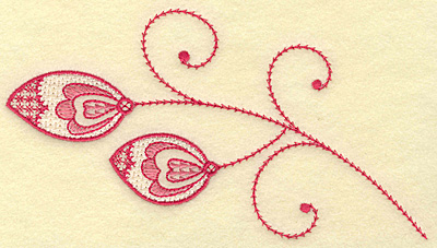 Embroidery Design: Leaves hearts and swirls medium 6.86w X 3.72h