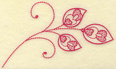 Embroidery Design: Hearts and leaves trio medium 6.91w X 4.11h
