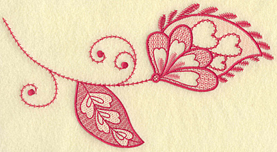 Embroidery Design: Floral hearts leaf and swirls jumbo 10.13w X 5.52h