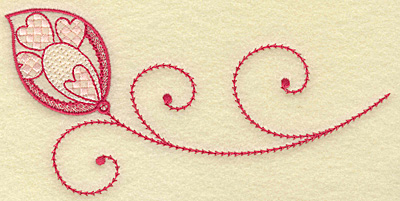 Embroidery Design: Hearts leaf and swirls medium 6.89w X 3.38h