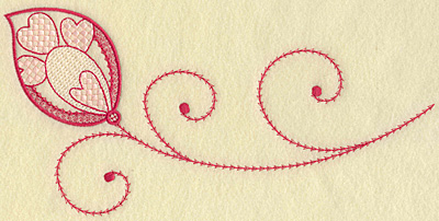 Embroidery Design: Hearts leaf and swirls jumbo 10.34w X 5.07h