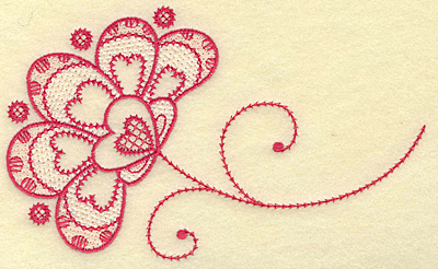 Embroidery Design: Floral hearts medium 6.92w X 4.11h