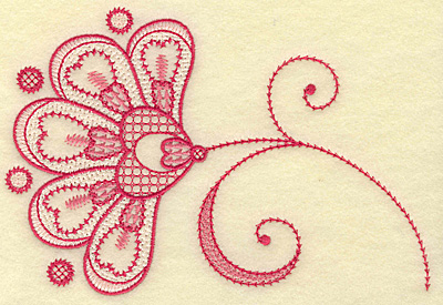 Embroidery Design: Floral hearts and swirls medium 6.88w X 4.65h