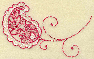 Embroidery Design: Heart in leaf medium 6.87w X 4.36h