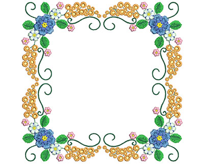Embroidery Design: Sweet Heart Floral Blocks 1 7.27w X 7.23h