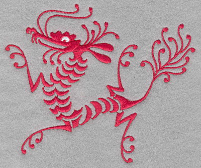 Embroidery Design: Dragon  4.15"h x 4.91"w