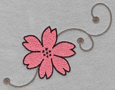 Embroidery Design: Asian flower A large  3.91"h x 5.00"w