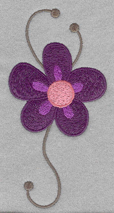 Embroidery Design: Asian flower D large  5.00"h x 2.47"w
