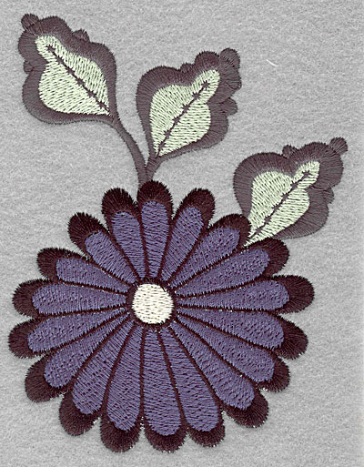 Embroidery Design: Asian flower blue large  5.00"h x 3.85"w