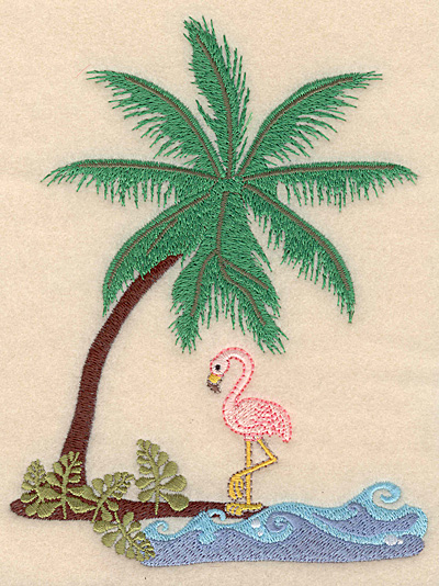 Embroidery Design: Island Scene 4.97"w X 6.57"h