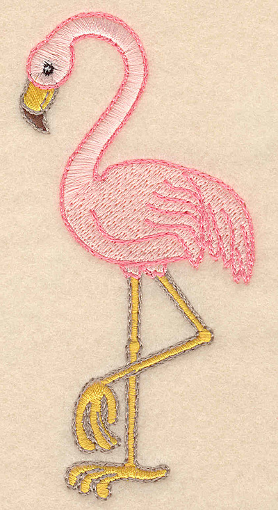 Embroidery Design: Flamingo large 2.40"w X 4.98"h