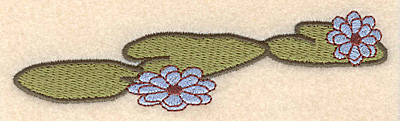 Embroidery Design: Lily pads with flowers large 5.00"w X 1.24"h